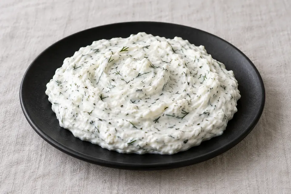Хайдари с фетой, укропом и мятой