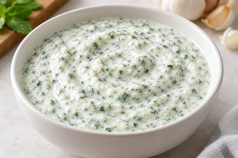 Йогуртовый соус с мятой и лимоном