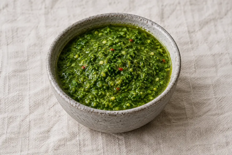Зелёный схуг с халапеньо и кардамоном